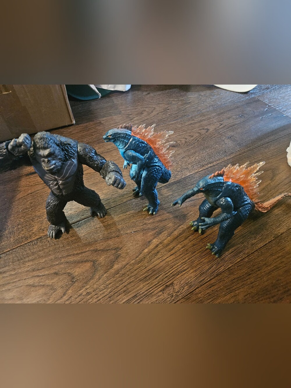 KING KONG (BATTLE ROAR) Godzilla vs Kong And 2 Godzilla (One Missing Tail) Used.